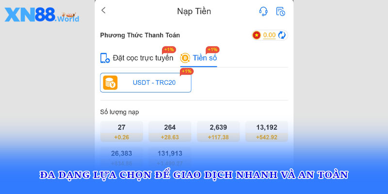 Đa dạng lựa chọn để giao dịch nhanh và an toàn