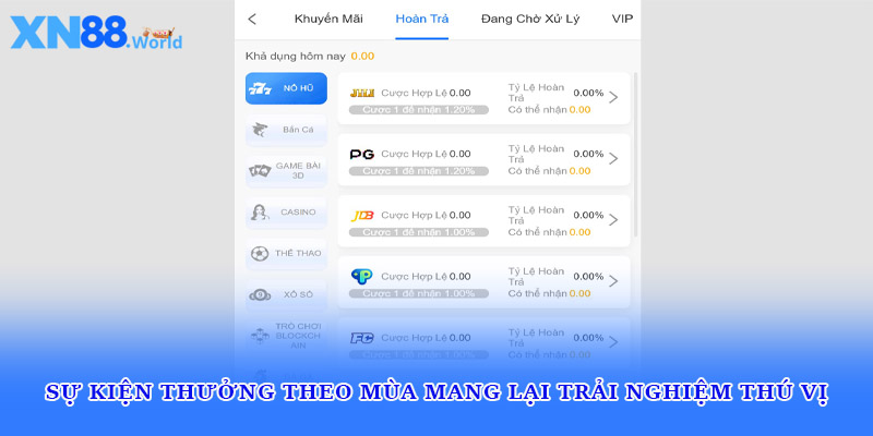 Sự kiện thưởng theo mùa mang lại trải nghiệm thú vị